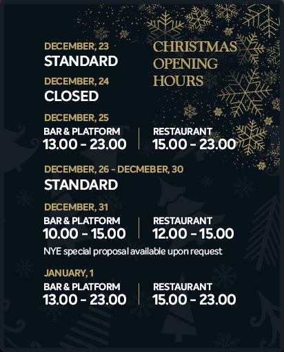 UFO X-MAS Opening hours